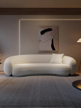 Nordic Light Роскошный Полукруглый изогнутый креативный диван из овечьего флиса для гостиной дизайнера