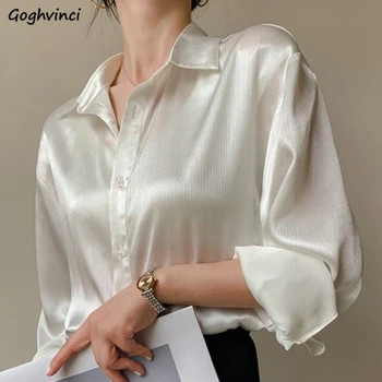 Белые рубашки, женские топы для зрелых, простой повседневный стиль Унисекс, универсальная уличная одежда, шикарная весенняя мода Camisa