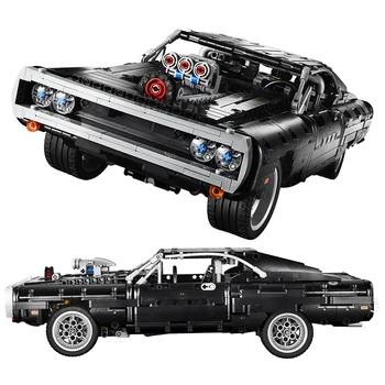 Высокотехнологичный спортивный автомобиль, гоночная модель Dodge Charger, кирпичи, совместимые со строительными блоками MOC-42111, развивающие игрушки для мальчиков, подарки