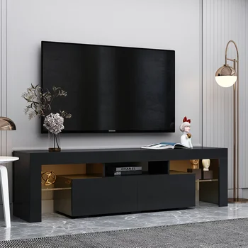 Подставка для телевизора Глянцевый столик для ТВ-консоли для шкафов в гостиной 63,00x13,80x17,70 дюймов Шкафы для гостиной
